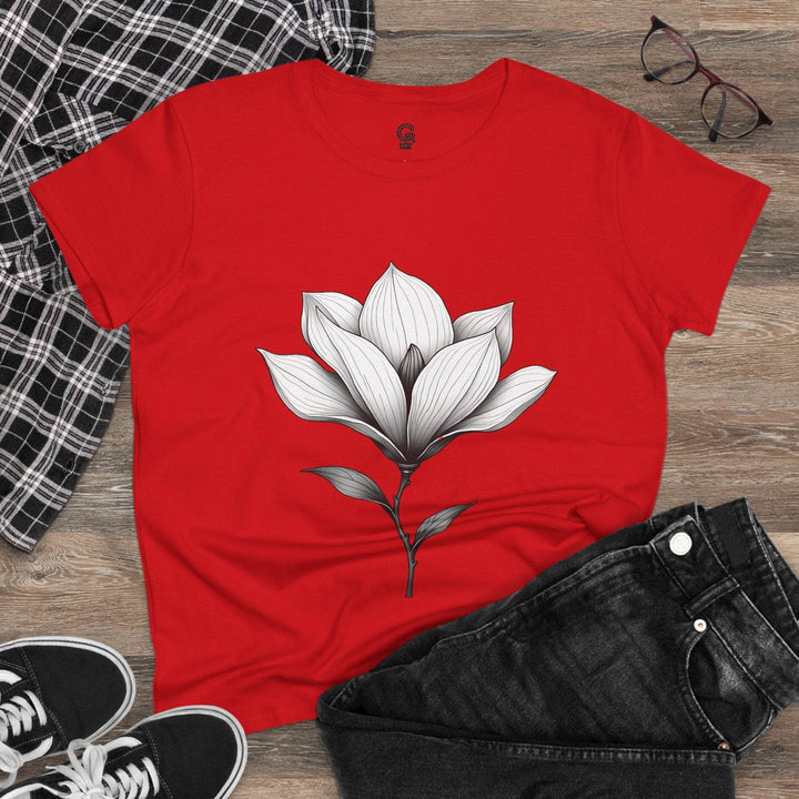 Magnolia Flower Graphic Tee - Bold Style - Gutsy Garb