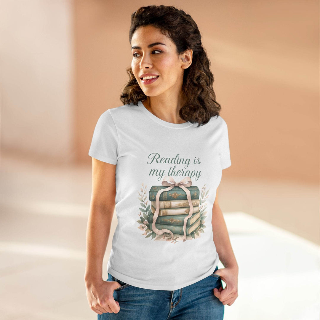 Reading Is My Therapy Shirt with Book Design - Gutsy Garb