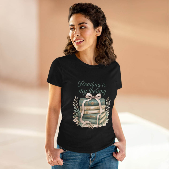 Reading Is My Therapy Shirt with Book Design - Gutsy Garb