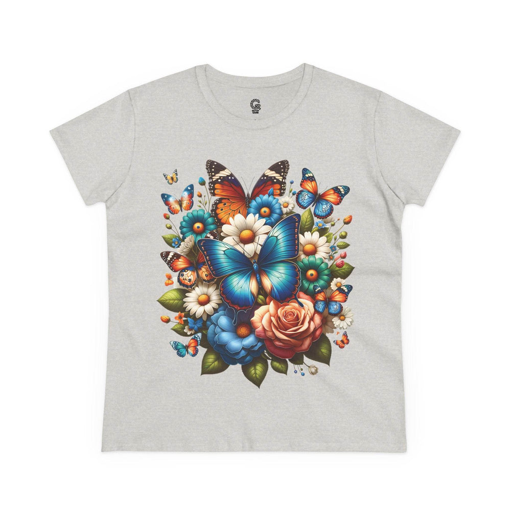 Boho Butterfly Floral Tee - Bold Floral Design - Gutsy Garb