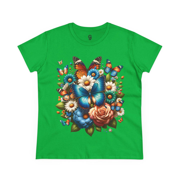 Boho Butterfly Floral Tee - Bold Floral Design - Gutsy Garb