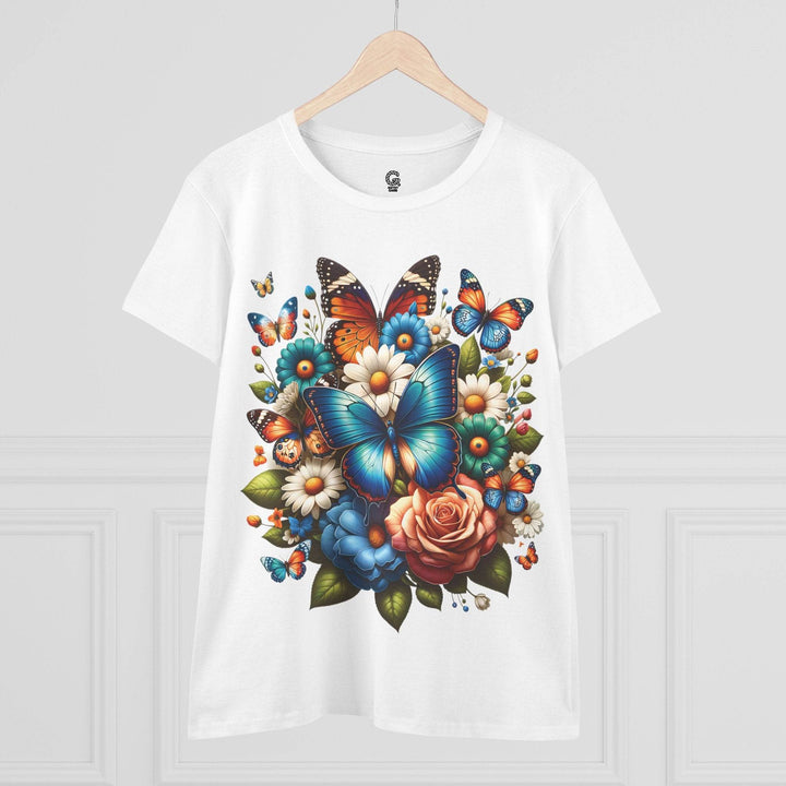 Boho Butterfly Floral Tee - Bold Floral Design - Gutsy Garb