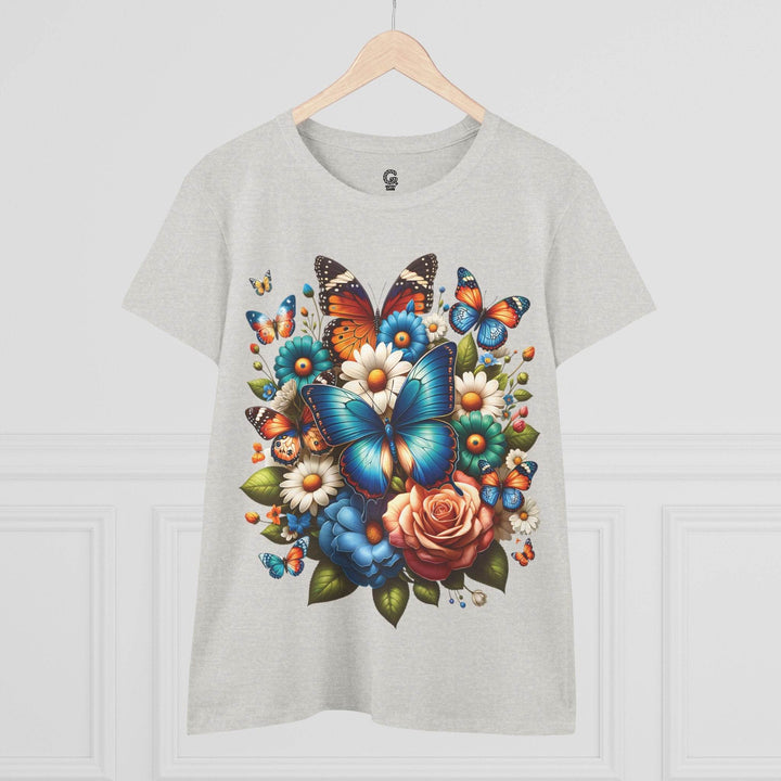 Boho Butterfly Floral Tee - Bold Floral Design - Gutsy Garb