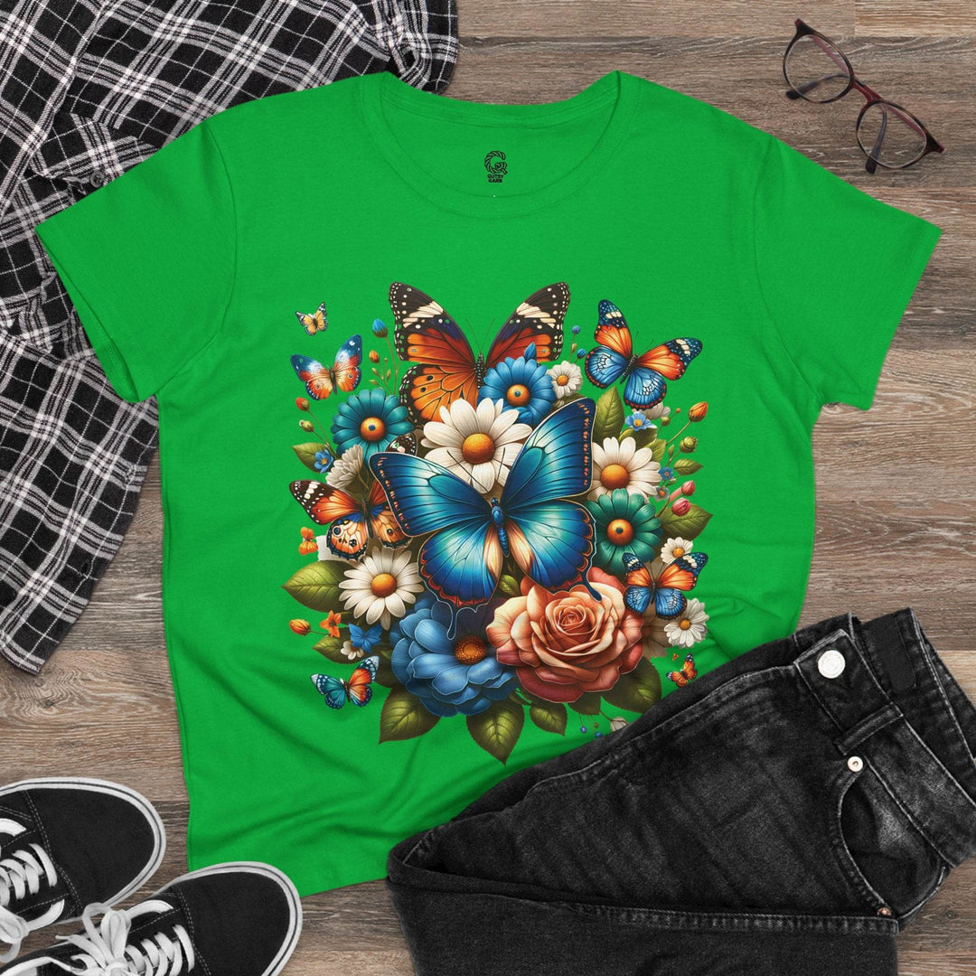 Boho Butterfly Floral Tee - Bold Floral Design - Gutsy Garb