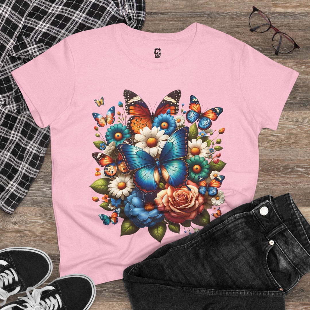 Boho Butterfly Floral Tee - Bold Floral Design - Gutsy Garb