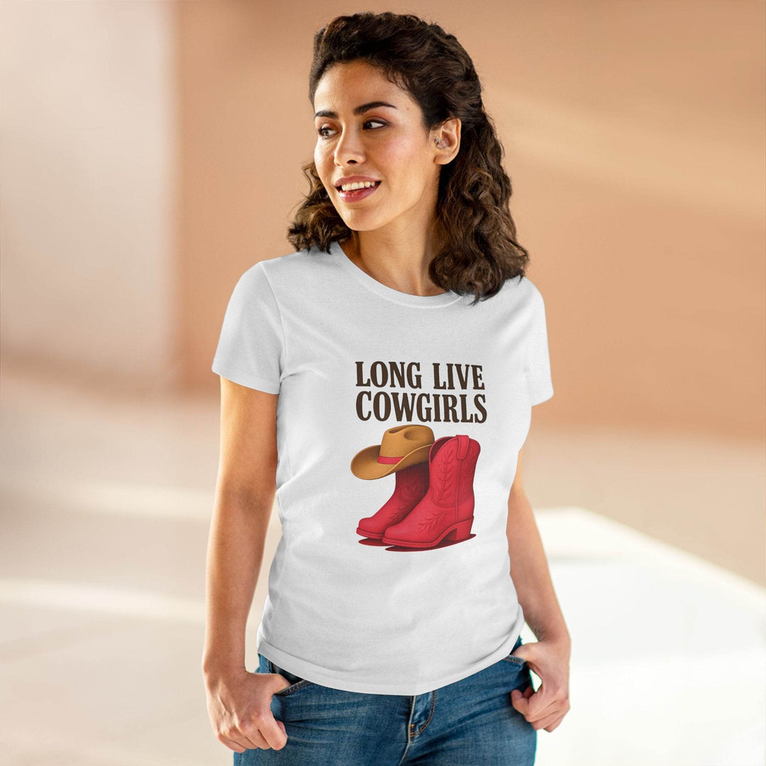 Cowgirl Graphic Tee with Pink Boots Design - Gutsy Garb