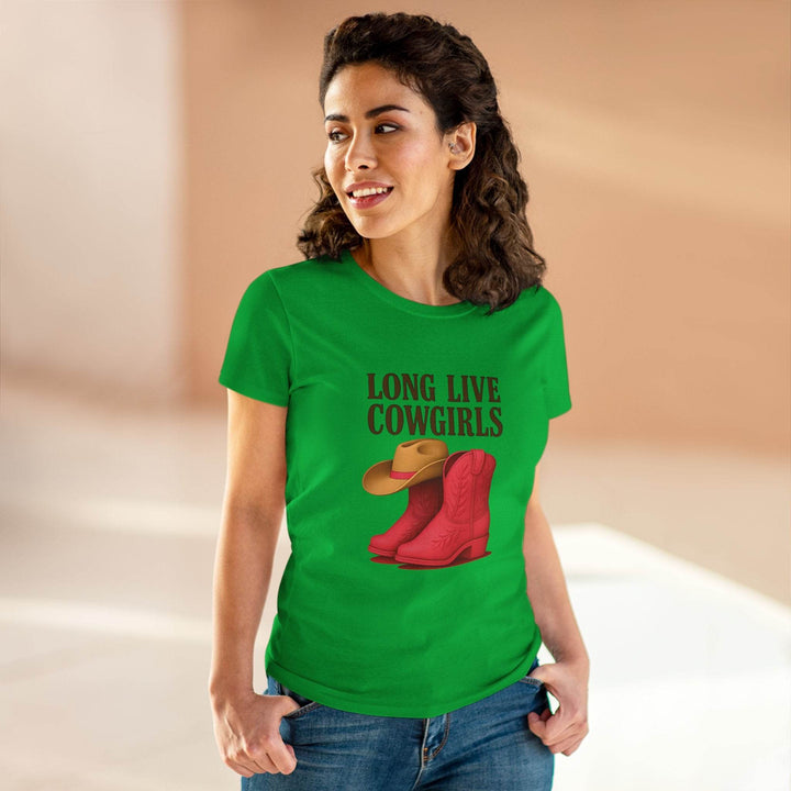 Cowgirl Graphic Tee with Pink Boots Design - Gutsy Garb