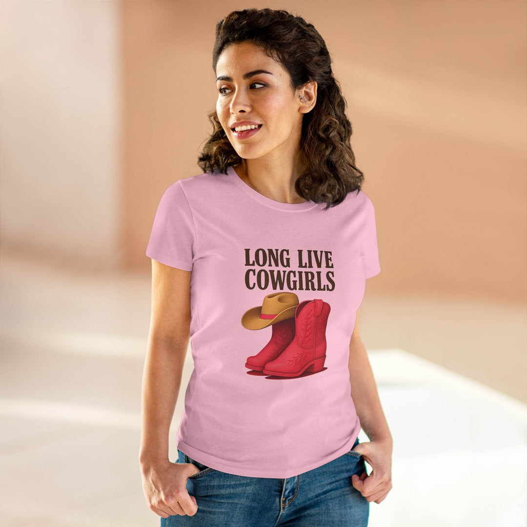 Cowgirl Graphic Tee with Pink Boots Design - Gutsy Garb