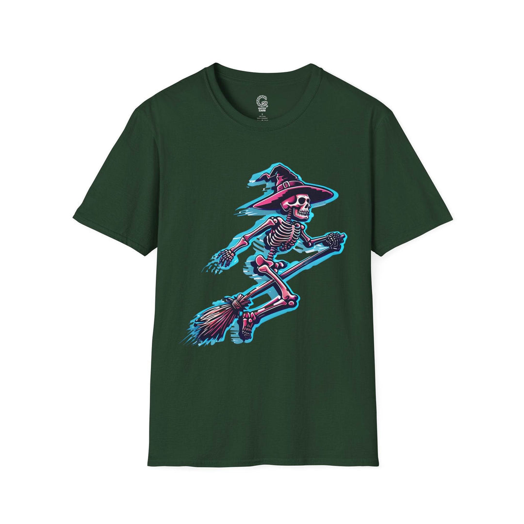 Halloween Skeleton Witch Shirt - Bold Graphic Tee - Gutsy Garb