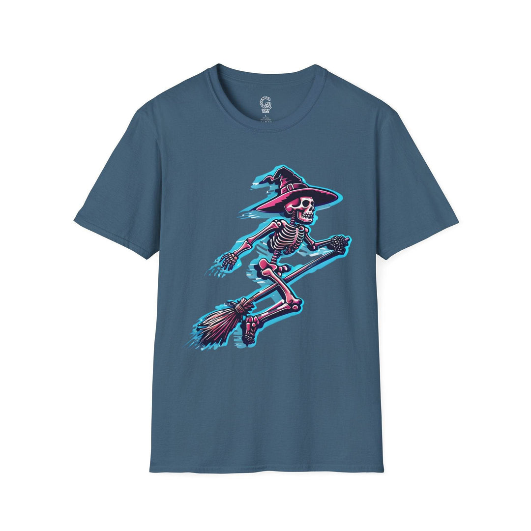 Halloween Skeleton Witch Shirt - Bold Graphic Tee - Gutsy Garb