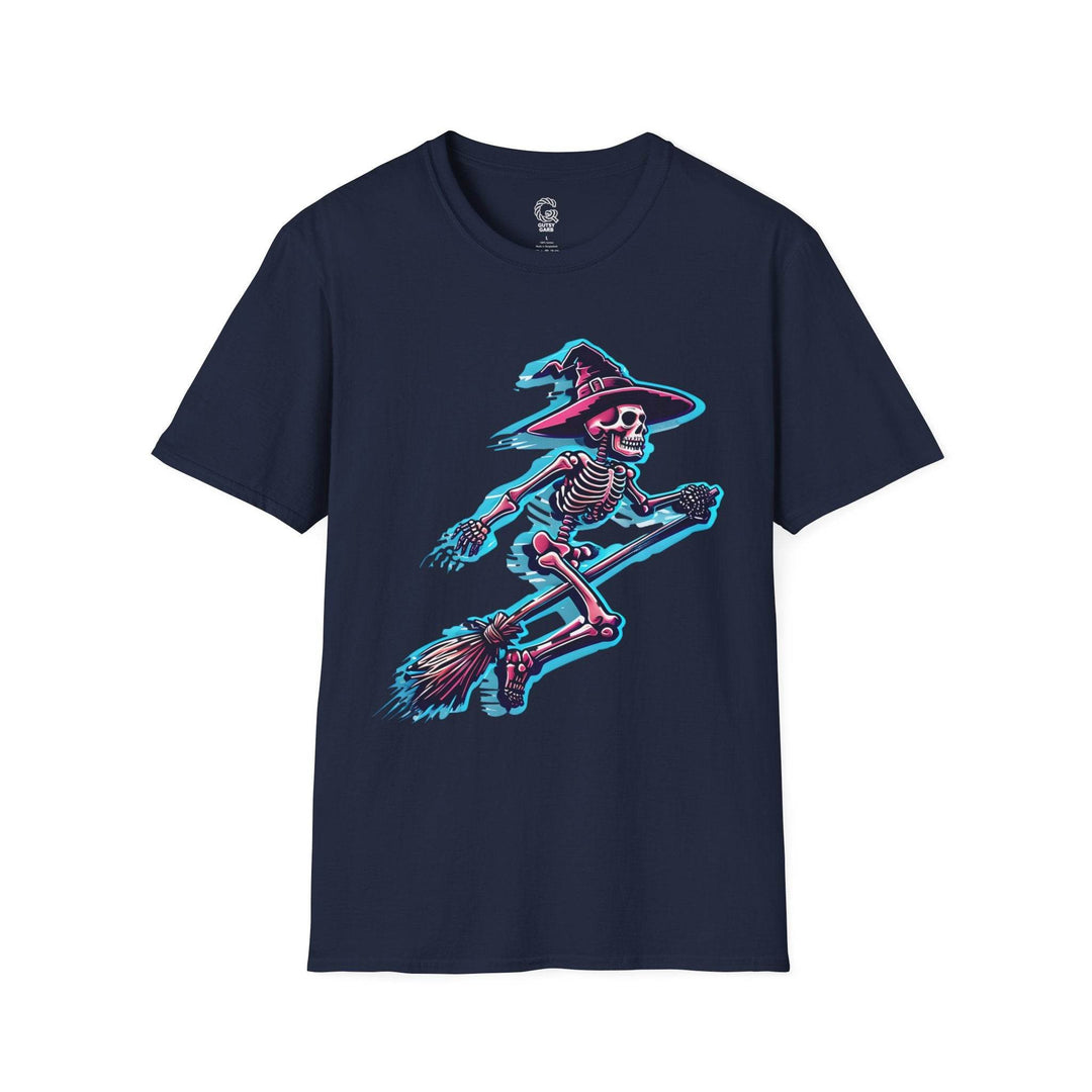 Halloween Skeleton Witch Shirt - Bold Graphic Tee - Gutsy Garb