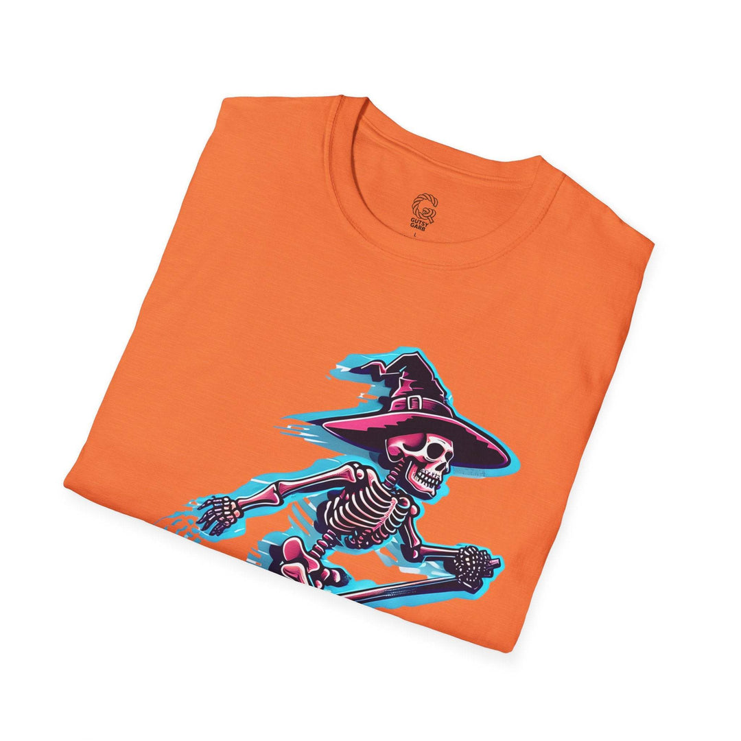 Halloween Skeleton Witch Shirt - Bold Graphic Tee - Gutsy Garb