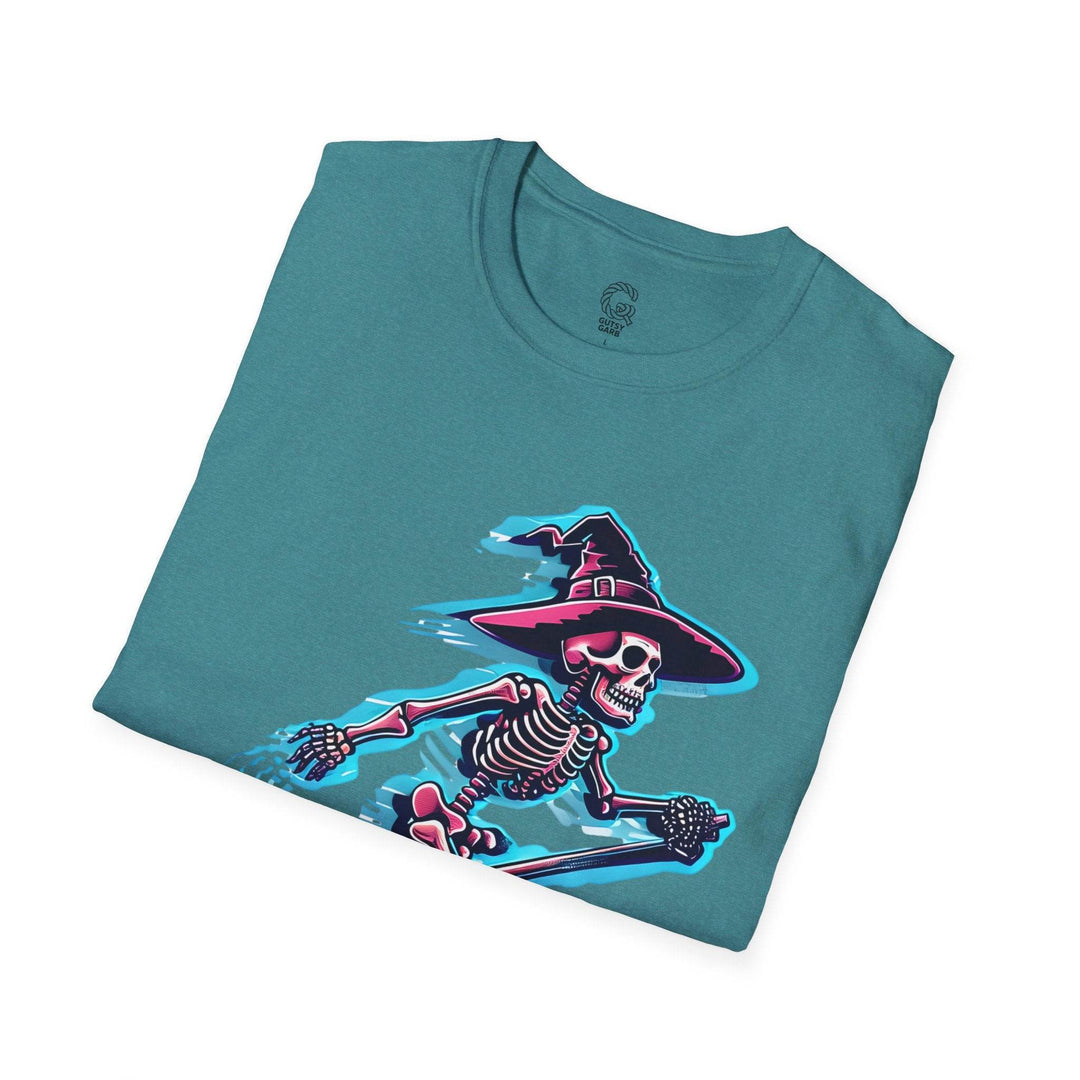 Halloween Skeleton Witch Shirt - Bold Graphic Tee - Gutsy Garb