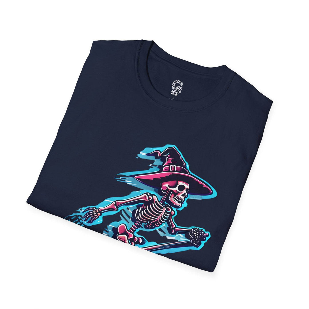 Halloween Skeleton Witch Shirt - Bold Graphic Tee - Gutsy Garb