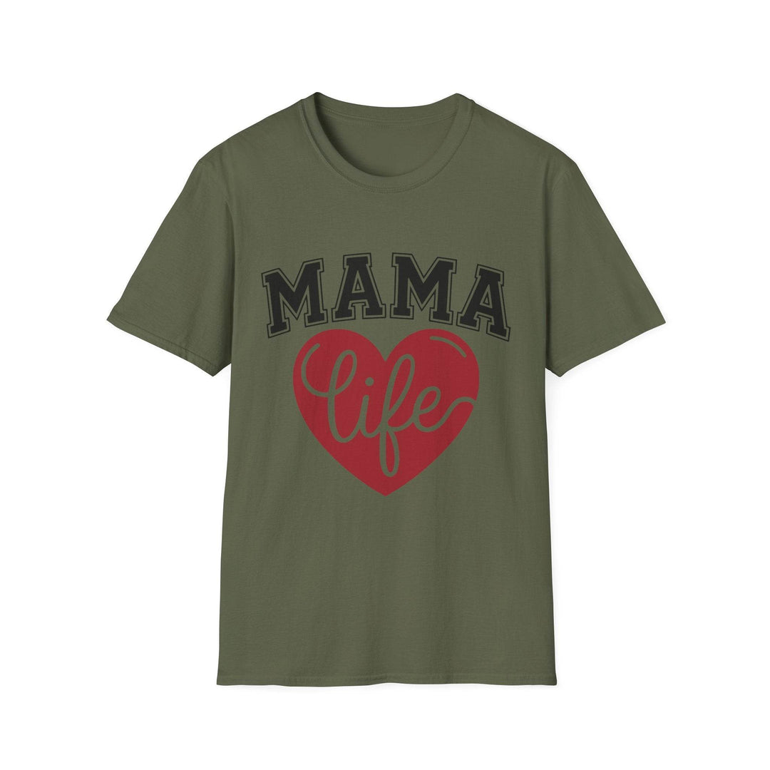 Mama Life T-Shirt with Heart Design - Gutsy Garb