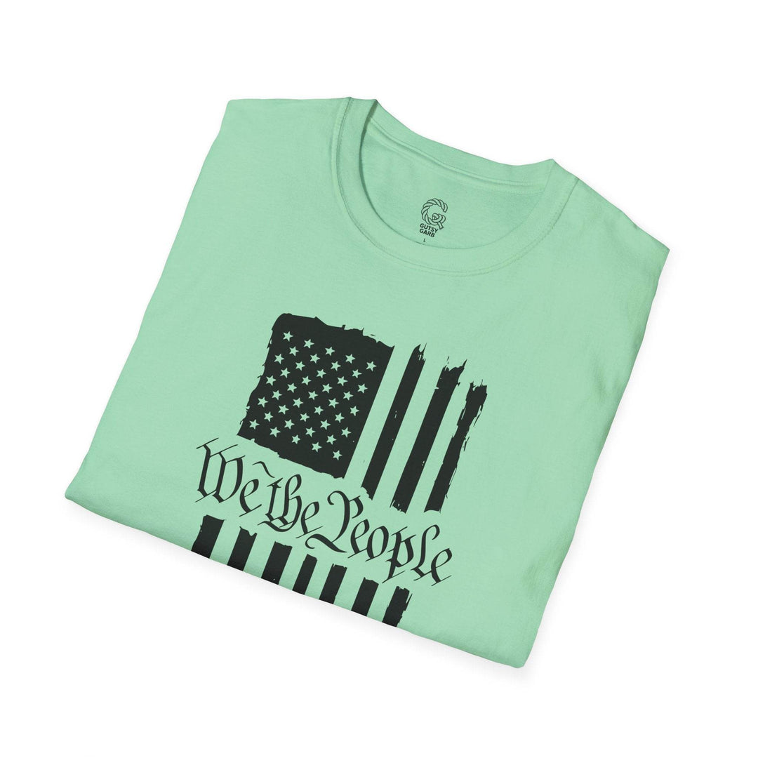 Patriotic USA Flag Graphic Tee with We the People - Gutsy Garb