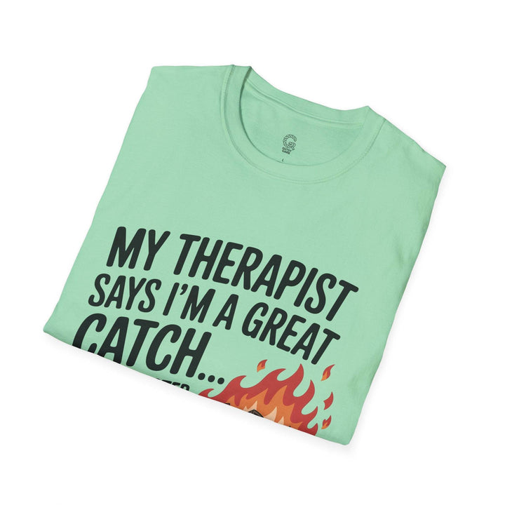 Funny Therapist T-Shirt with Humorous Dumpster Fire Design - Gutsy Garb