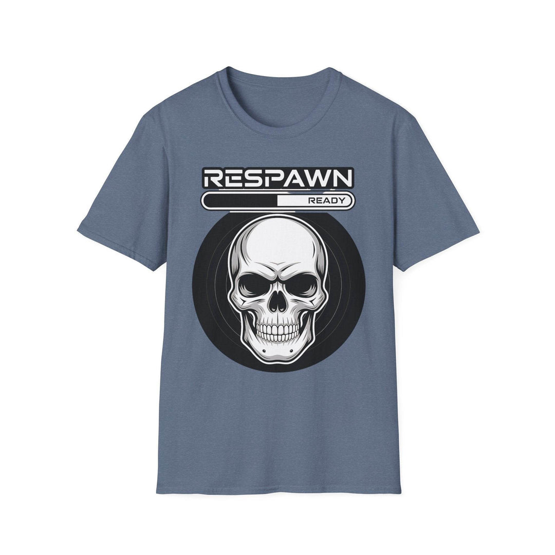 Skull Graphic Tee, Cool Gamer T-Shirt, Respawn Ready Shirt, Unique Unisex Top, Perfect for Casual Wear, Halloween Clothing - Gutsy Garb