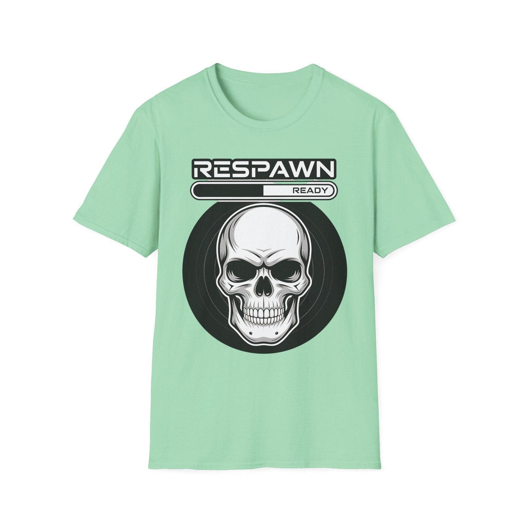 Skull Graphic Tee, Cool Gamer T-Shirt, Respawn Ready Shirt, Unique Unisex Top, Perfect for Casual Wear, Halloween Clothing - Gutsy Garb