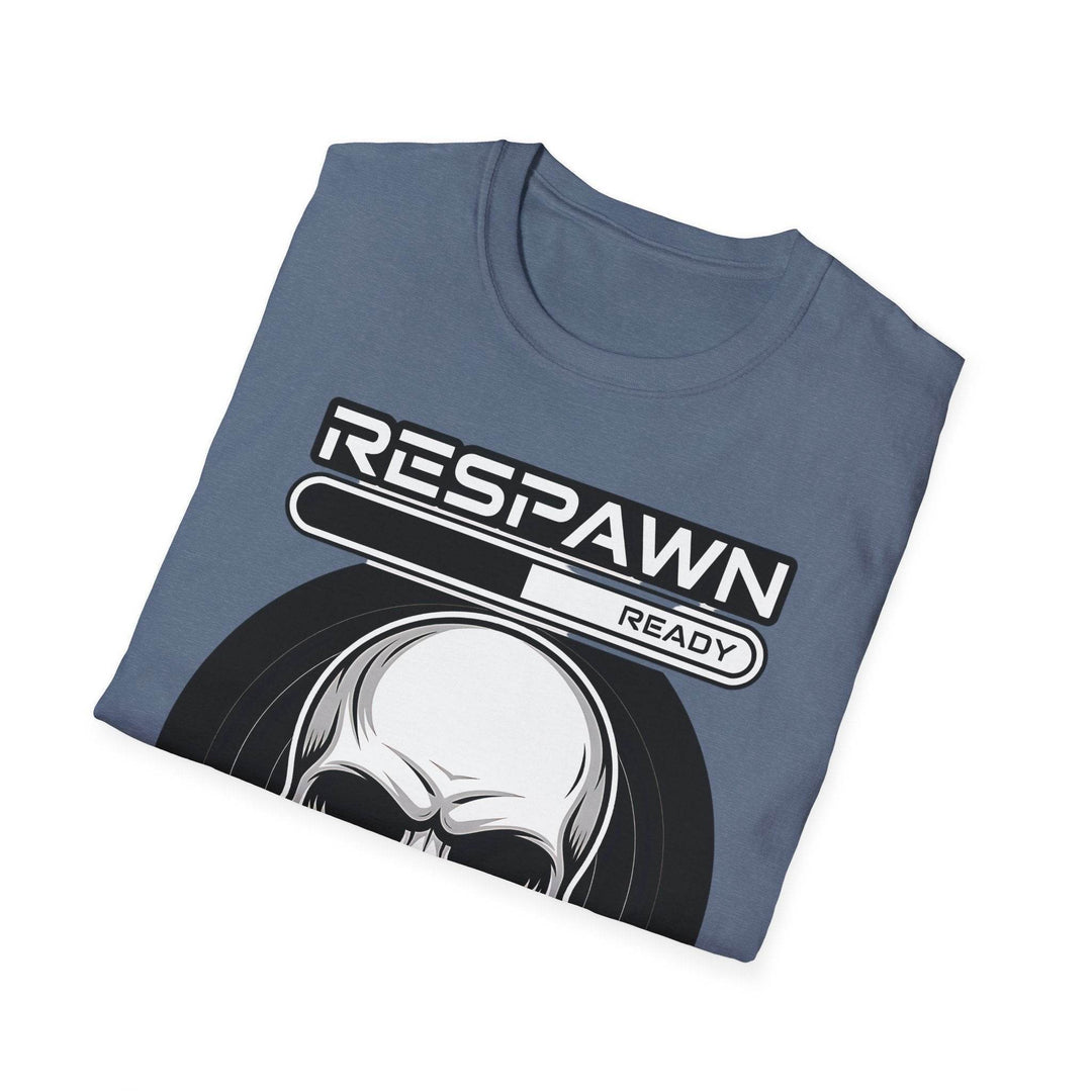 Skull Graphic Tee, Cool Gamer T-Shirt, Respawn Ready Shirt, Unique Unisex Top, Perfect for Casual Wear, Halloween Clothing - Gutsy Garb