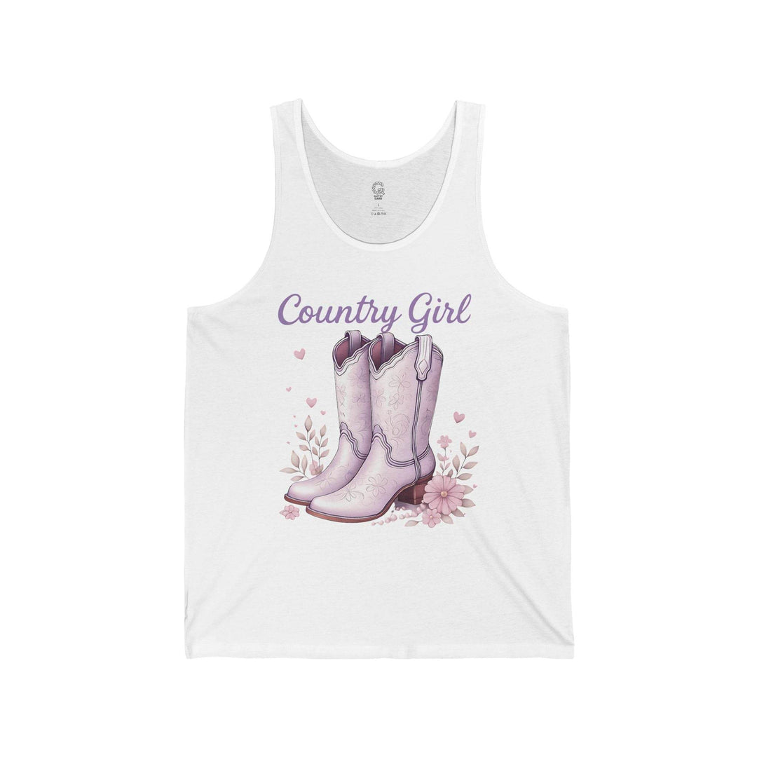 Country Girl Tank Top with Pink Boots Design - Gutsy Garb