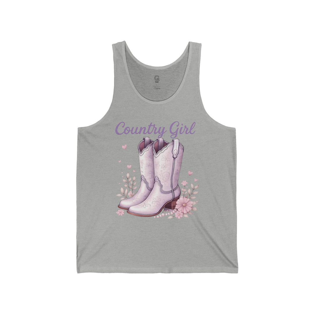 Country Girl Tank Top with Pink Boots Design - Gutsy Garb