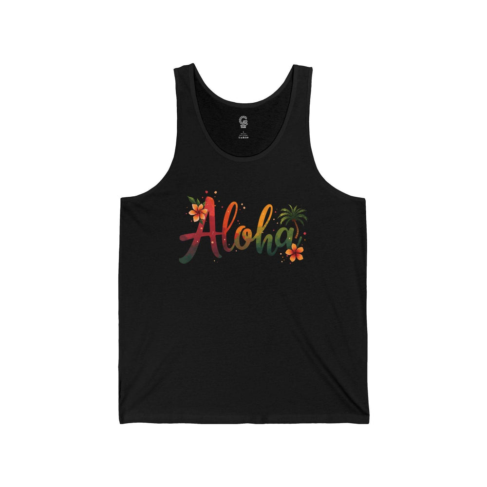 Island Vibes Tank Top with Aloha Design - Gutsy Garb