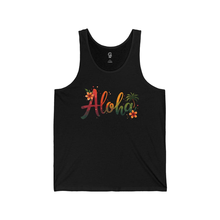 Island Vibes Tank Top with Aloha Design - Gutsy Garb