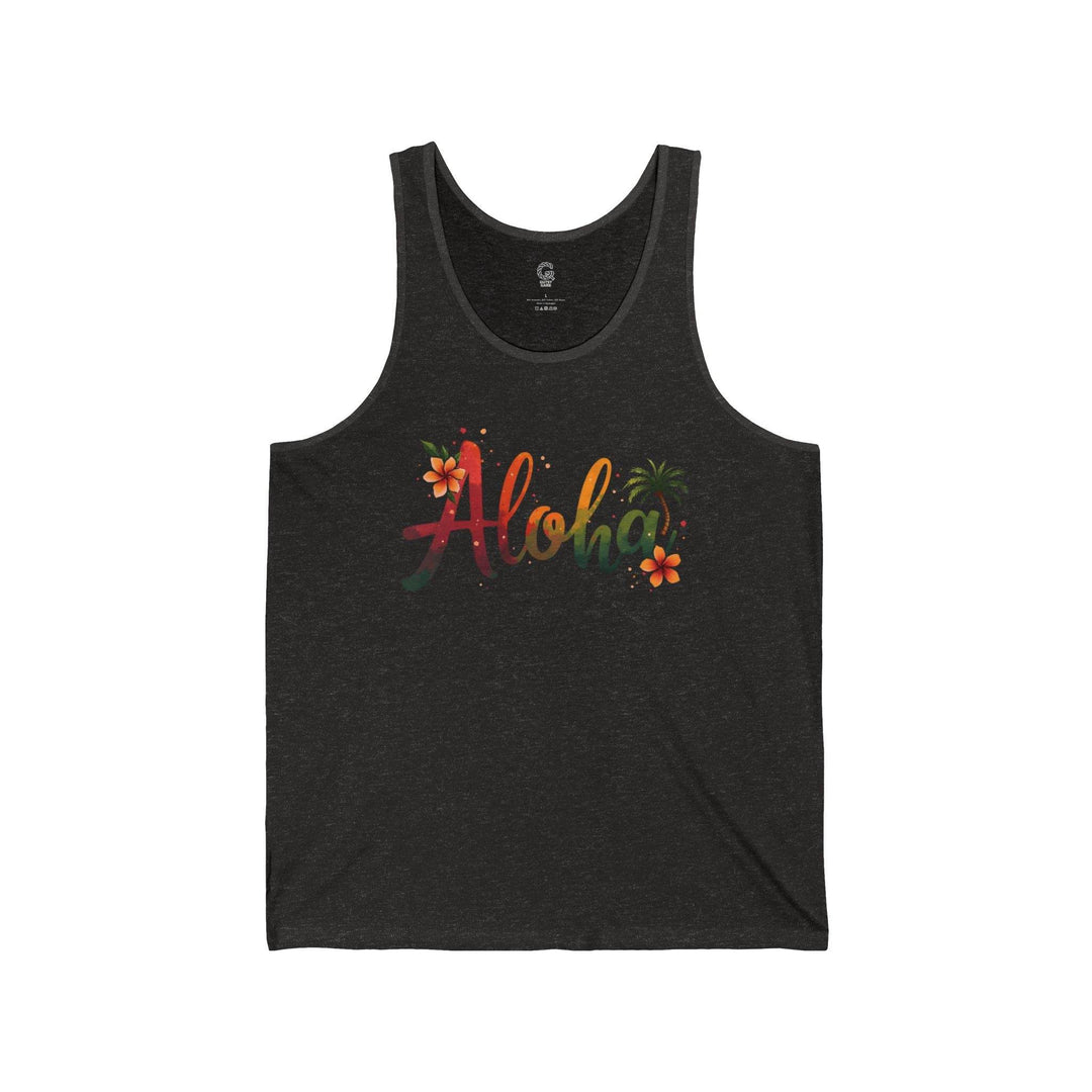 Island Vibes Tank Top with Aloha Design - Gutsy Garb