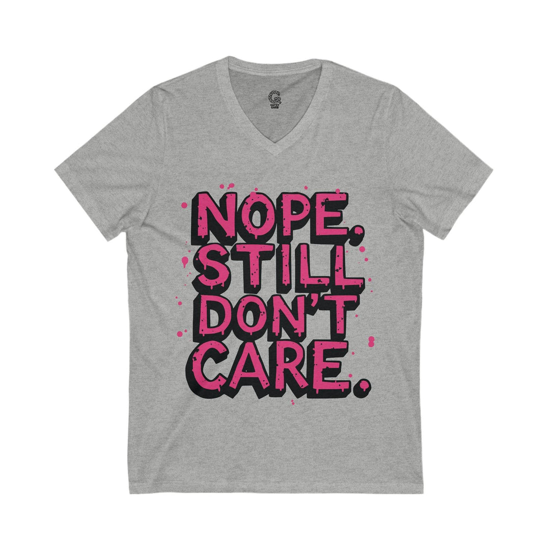 Indifferent Slogan V-Neck Tee - Bold Comfort - Gutsy Garb