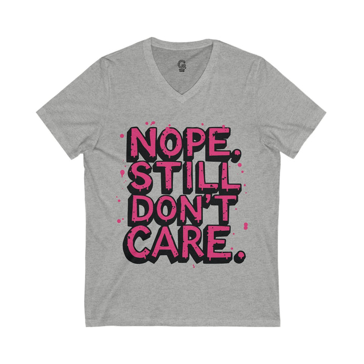 Indifferent Slogan V-Neck Tee - Bold Comfort - Gutsy Garb