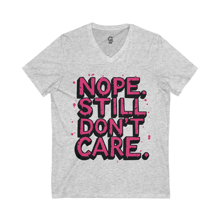 Indifferent Slogan V-Neck Tee - Bold Comfort - Gutsy Garb
