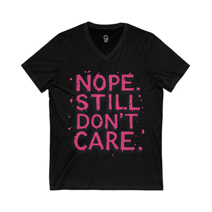Indifferent Slogan V-Neck Tee - Bold Comfort - Gutsy Garb