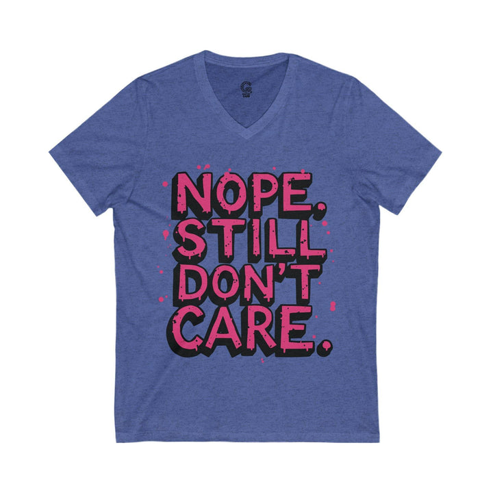 Indifferent Slogan V-Neck Tee - Bold Comfort - Gutsy Garb