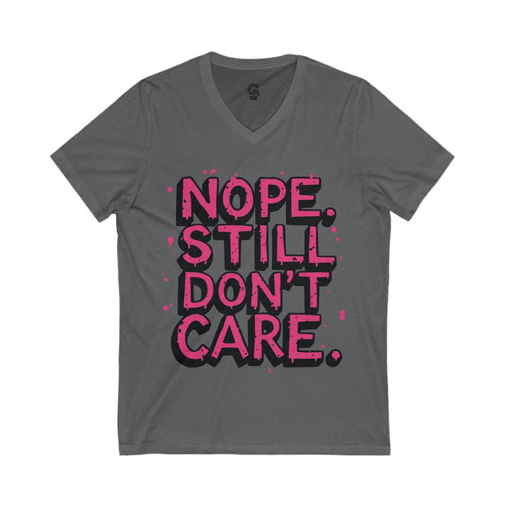 Indifferent Slogan V-Neck Tee - Bold Comfort - Gutsy Garb