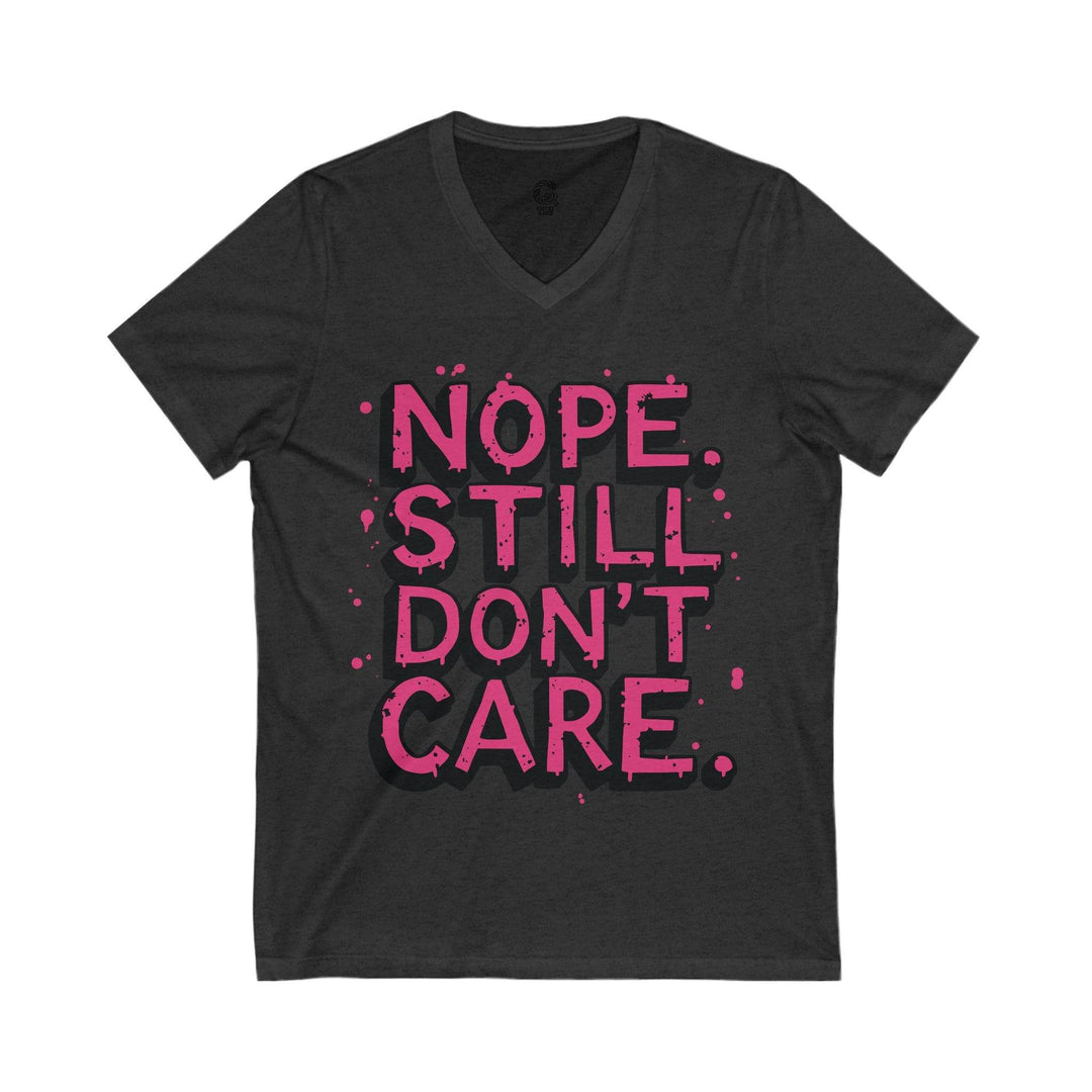 Indifferent Slogan V-Neck Tee - Bold Comfort - Gutsy Garb