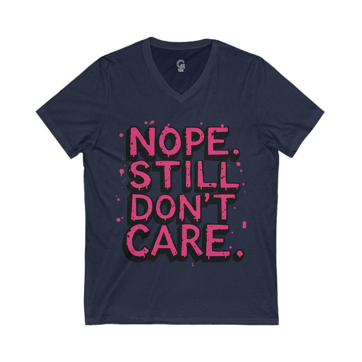 Indifferent Slogan V-Neck Tee - Bold Comfort - Gutsy Garb