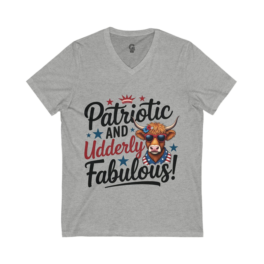 Patriotic Cow T-Shirt V-Neck - Bold & Edgy - Gutsy Garb