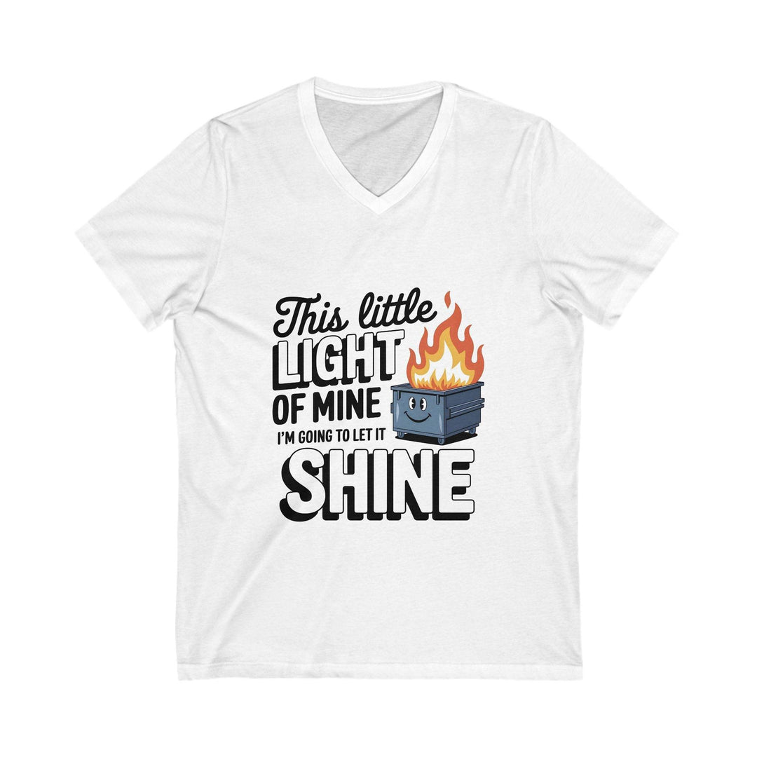 Flaming Dumpster Fire V-Neck: Sarcastic Humor Tee - Gutsy Garb