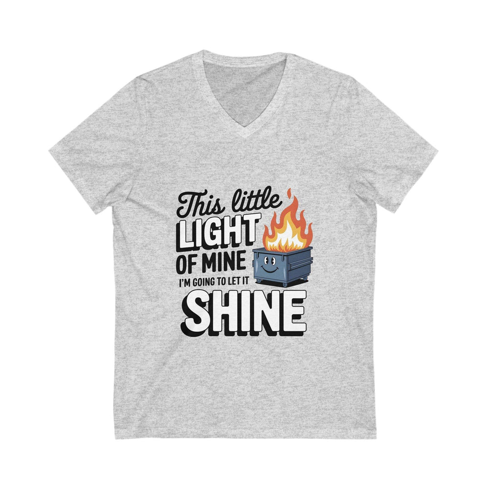 Flaming Dumpster Fire V-Neck: Sarcastic Humor Tee - Gutsy Garb