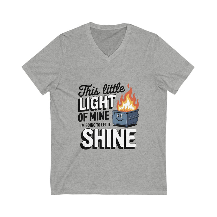 Flaming Dumpster Fire V-Neck: Sarcastic Humor Tee - Gutsy Garb