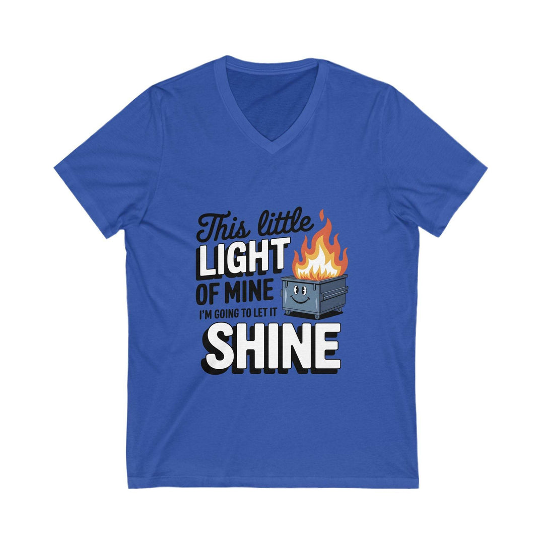 Flaming Dumpster Fire V-Neck: Sarcastic Humor Tee - Gutsy Garb