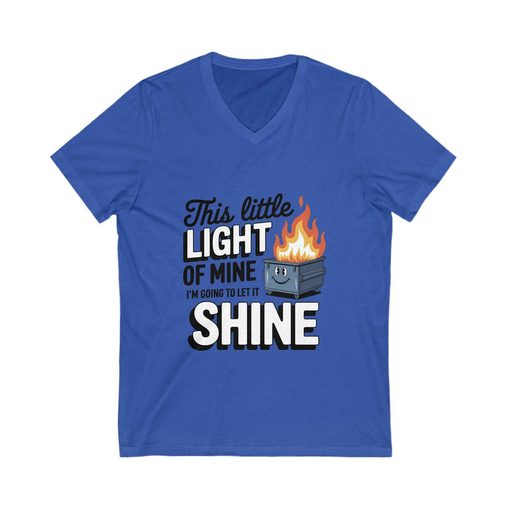 Flaming Dumpster Fire V-Neck: Sarcastic Humor Tee - Gutsy Garb