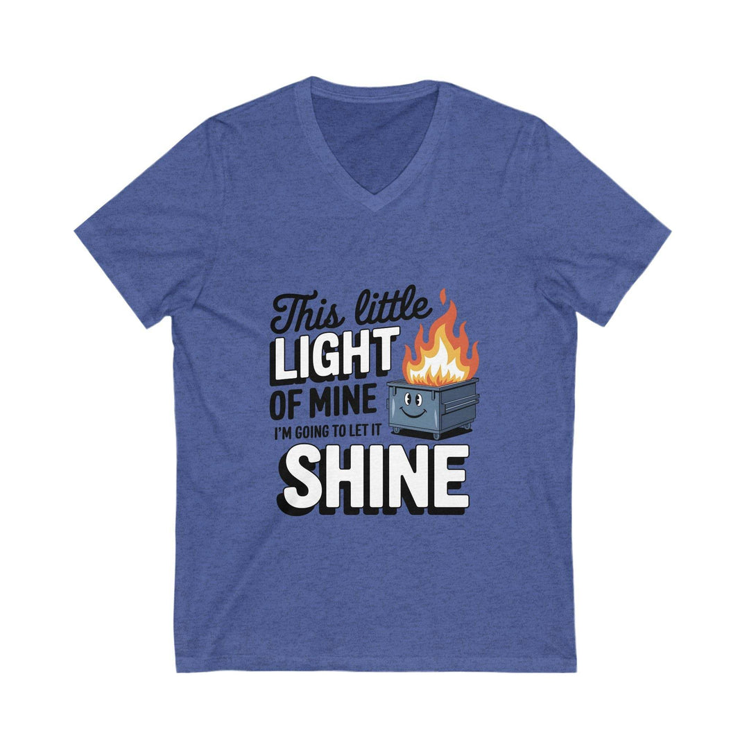 Flaming Dumpster Fire V-Neck: Sarcastic Humor Tee - Gutsy Garb
