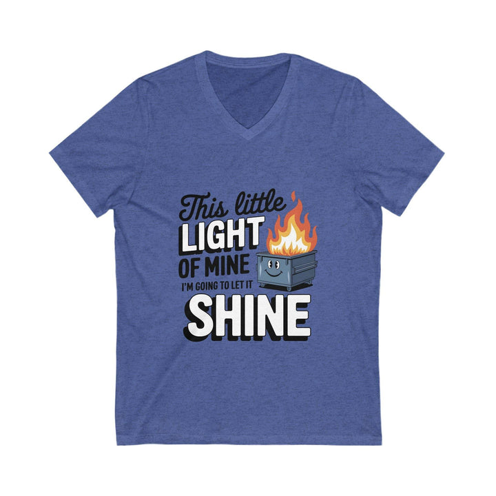 Flaming Dumpster Fire V-Neck: Sarcastic Humor Tee - Gutsy Garb