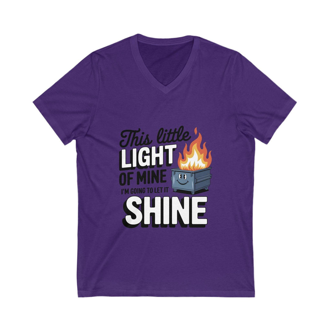 Flaming Dumpster Fire V-Neck: Sarcastic Humor Tee - Gutsy Garb