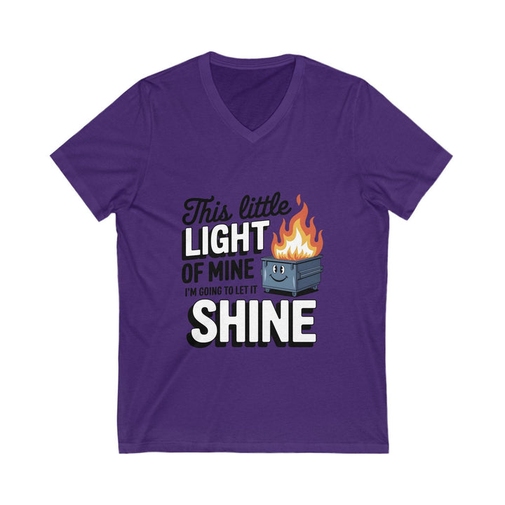 Flaming Dumpster Fire V-Neck: Sarcastic Humor Tee - Gutsy Garb