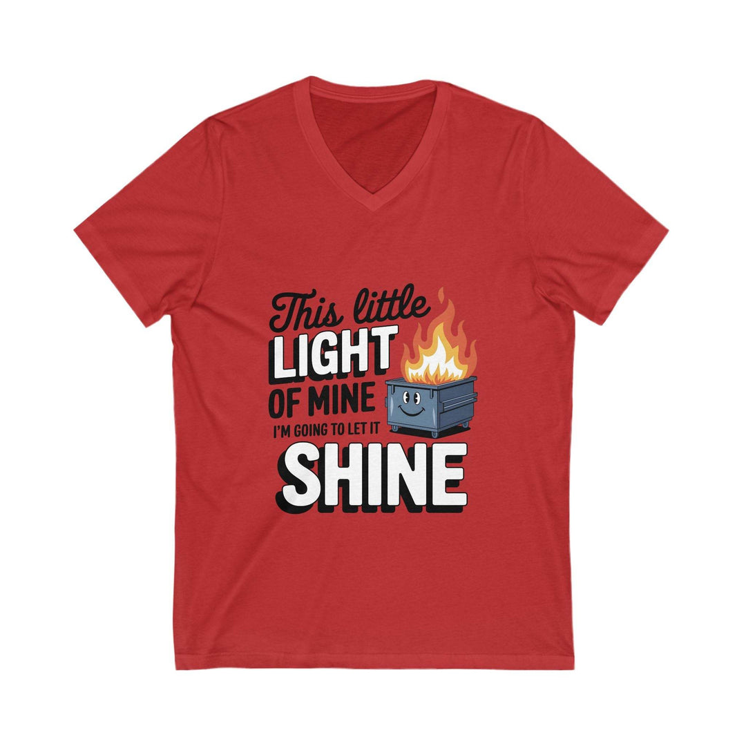 Flaming Dumpster Fire V-Neck: Sarcastic Humor Tee - Gutsy Garb