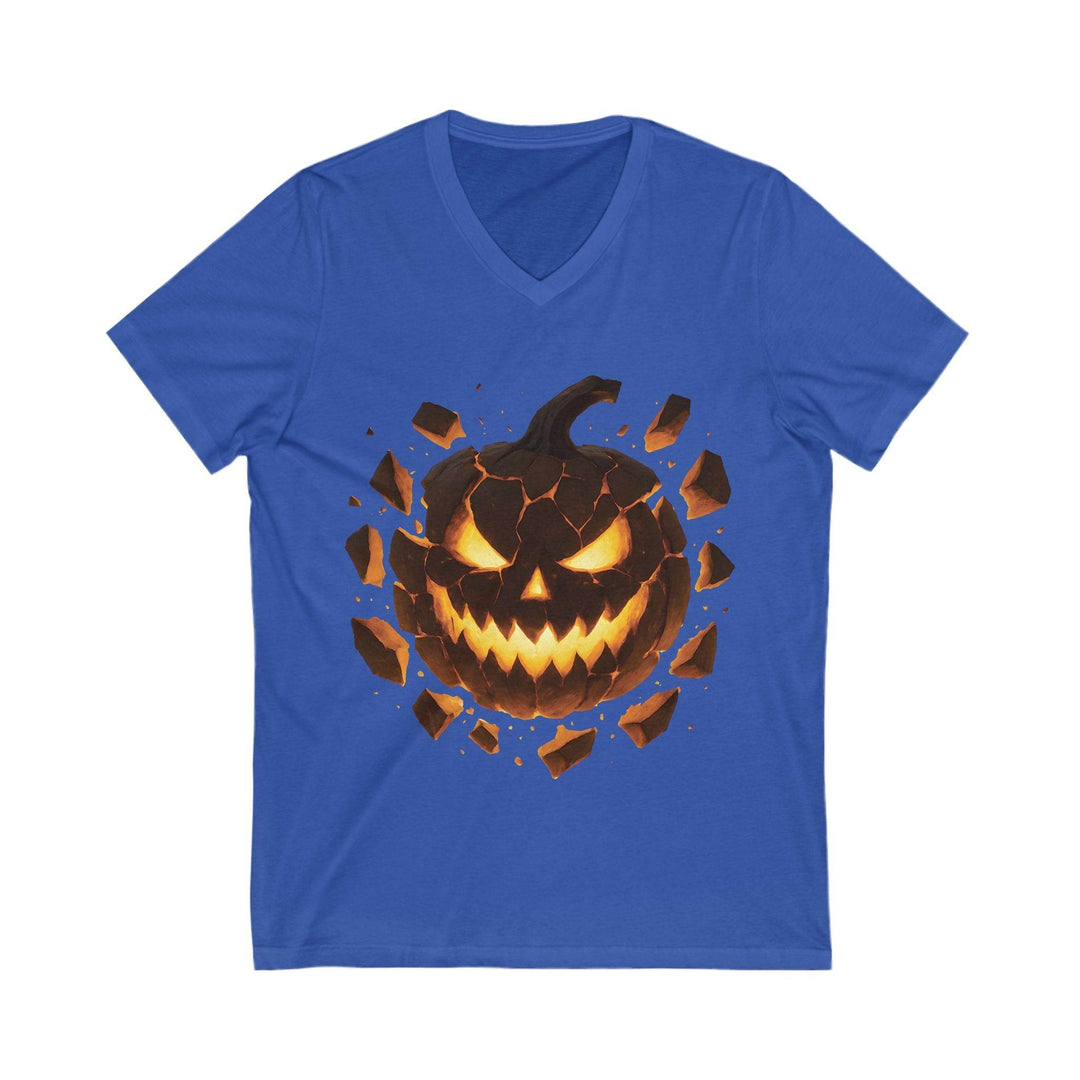 Spooky V-Neck T-Shirt for Women - Halloween Pumpkin - Gutsy Garb