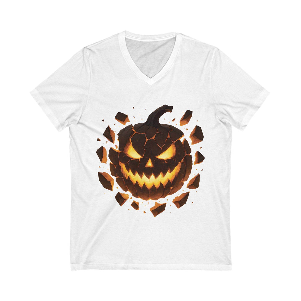 Spooky V-Neck T-Shirt for Women - Halloween Pumpkin - Gutsy Garb